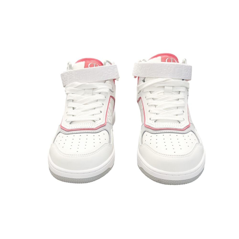 DIOR NIB B27 High Top White & Pink Oblique Leather Sneakers Size 37 $1250 - Picture 3 of 8